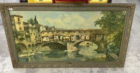 Framed Bridge Canal Print