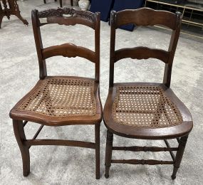 Two Antique Cane Seat Chairs