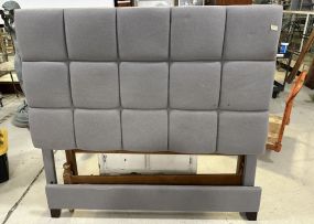 Upholstered Gray Queen Size Bed