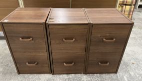 3 Pressed Wood Two Drawer File Cabinet