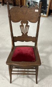 Antique Oak Pressed Back Side Chair
