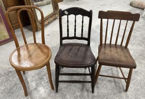 Three Assorted Antique Chairs