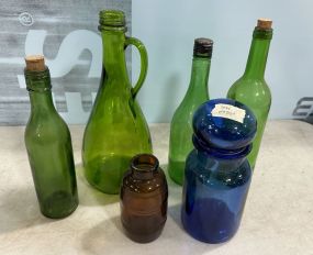 Group of Colorful Glass Bottles