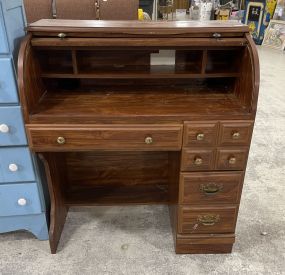 Pressed Wood Roll Top Desk