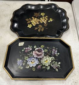 Two Towle Hand Painted Serving Trays