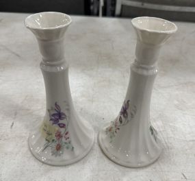 Pair of Ireland Porcelain Candle Holders