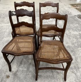 Four Victorian style Caned Side Chairs