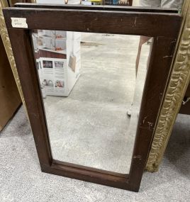 Walnut Beveled Wall Mirror