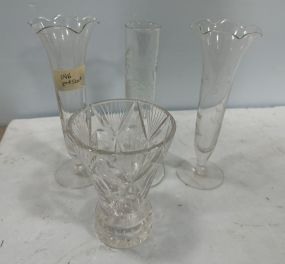 Etched Glass Flower Vases