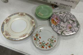 Sandwich Server, Porcelain Plates, and Jadeite Saucers