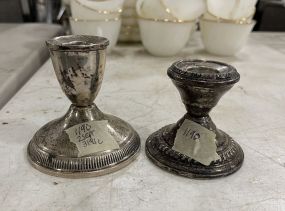 Pair of Weighted Silver Candlestick Holders