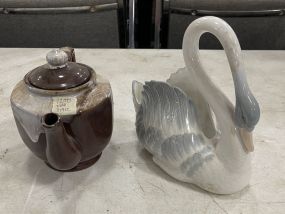 Swan Planter and Tea Pot