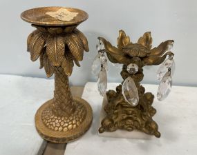 Pair of Gold Gilt Candle Holders