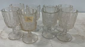 8 Grapevine Glass Goblets