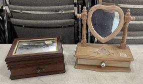 Jewelry Box and Heart Mirror with Drawer