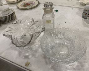 Two Glass Bowls and Jar