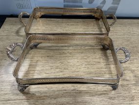 Two Silver Plate Casserole Stands