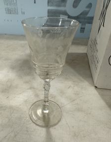 Set of Venetian Style Glass Wine Glasses