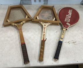 Three Old Tennis Rackets