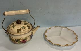 Teapot Kettle and Divided Dish