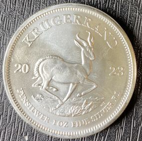South African Silver Krugerrand 1 oz Fine Silver 2023
