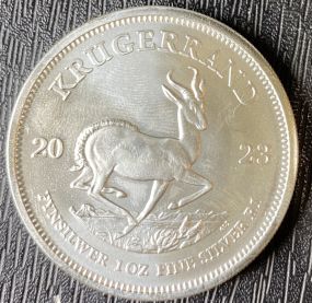 South African Silver Krugerrand 1 oz Fine Silver 2023