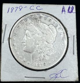 1878-CC AU Carson City Morgan Silver Dollar. Key Date