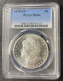 1878-CC Graded Carson City MS64 Morgan Silver Dollar