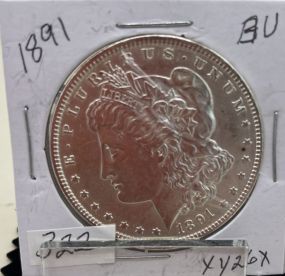 1891 BU Morgan Silver Dollar
