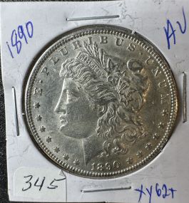 1890 AU Morgan Silver Dollar