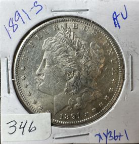 1891-S AU Morgan Silver Dollar