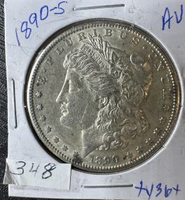 1890-S AU Morgan Silver Dollar