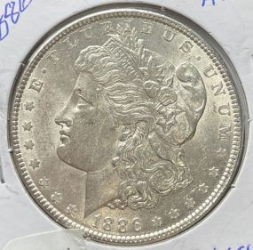 1886 AU Morgan Silver Dollar