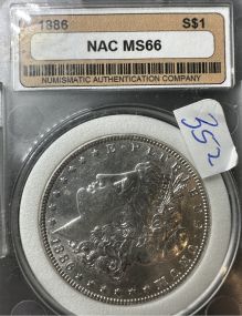 1886 Graded Morgan Silver Dollar MS66