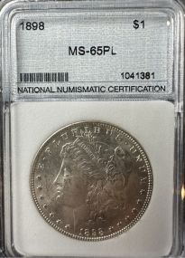 1898 Graded Morgan Silver Dollar MS65PL