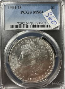 1904-O Graded Morgan Silver Dollar PCGS MS64