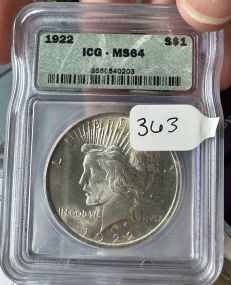 1922 Piece Dollar Graded MS64