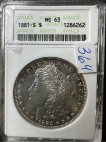 1881-S Graded Morgan Silver Dollar MS63