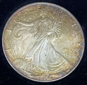 1995 1 Dollar American Eagle Nice Toned