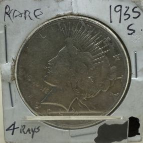 1935-S Piece Dollar Four Rays Rare