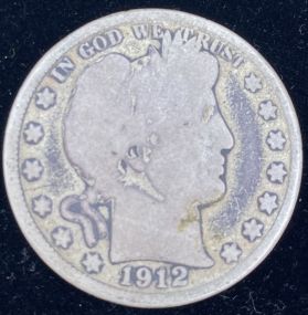 1912-D Barber Silver Half Dollar