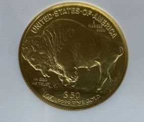 2008 Fifty Dollar Gold Buffalo 1 oz. Fine Gold Graded MS70
