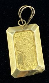One Gram Fine Gold Bar in Gold Bezel