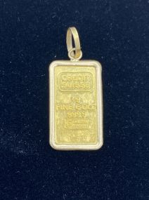 1 Gram Fine Gold Suisse Gold Bar in 14k Bezel