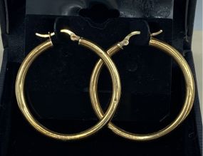 14k Gold Minimalistic Large Hoop Earrings