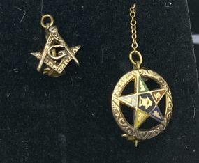 10k Gold Grand Mason + Eastern Star Pin