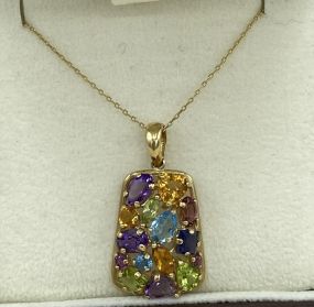 14k Gold Semi Precious Gem 16