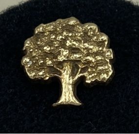 10k Solid Gold Community Bank Oak Tree Tie Tack Pin