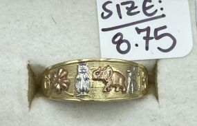 10k Black Hills, Utah Trio Gold Lucky Charms Ring