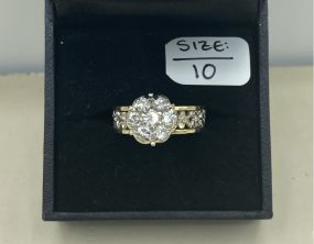 Custom 14k Gold .90ctw Diamond Ring on Vintage Carved Band